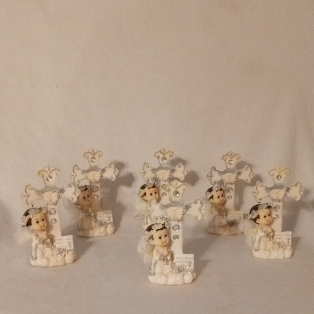 Portofino Giftware Angel Figurines with Cross Accents